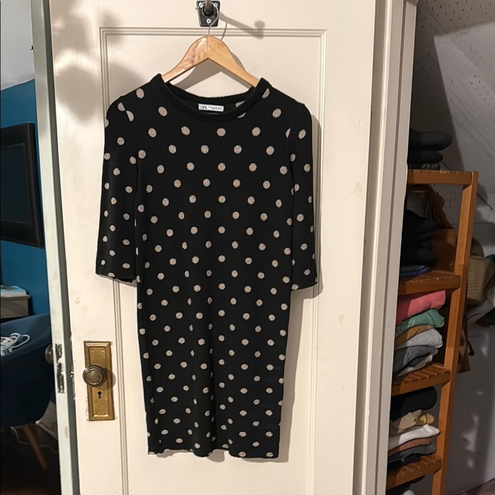 Black Polka Dot Dress - ZARA